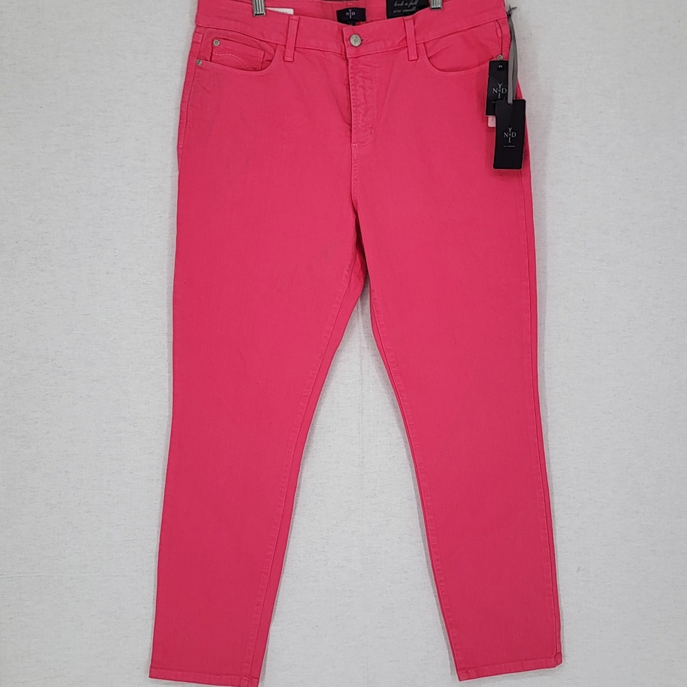NYDJ Clarissa Ankle Jeans Pink Lift‎ Tuck Technology Womens Size 14 NWT